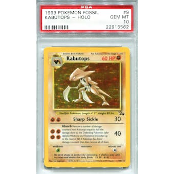 Pokemon Fossil Single Kabutops 9/62 - PSA 10 - *22915562*