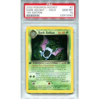 Pokemon Team Rocket Single Dark Golbat 7/82 1st Edition - PSA 10 - *22915582*