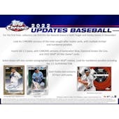 2022 Topps Chrome Update Series Baseball Hobby 12-Box Case (Presell)