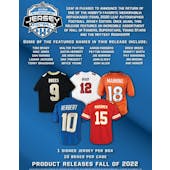 2022 Leaf Autographed Jersey Football Hobby 10-Box Case (Presell)