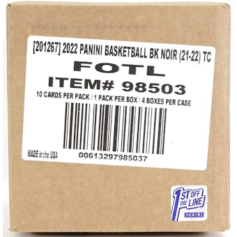 2021/22 Panini Noir Basketball 1st Off The Line FOTL Hobby 4-Box Case