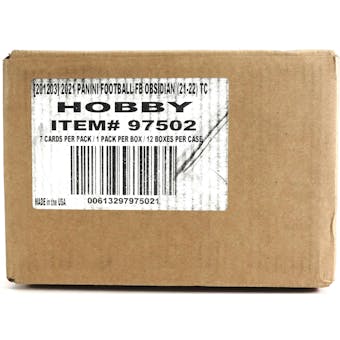 2021 Panini Obsidian Football Hobby 12-Box Case