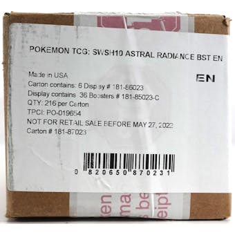 Pokemon Sword & Shield: Astral Radiance Booster 6-Box Case