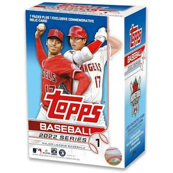 2022 Topps Series 1 Baseball 7-Pack Blaster Box (Commemorative Relic Card!) (Lot of 6)