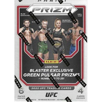 2022 Panini Prizm UFC 6-Pack Blaster 20-Box Case (Green Pulsar Prizms!)