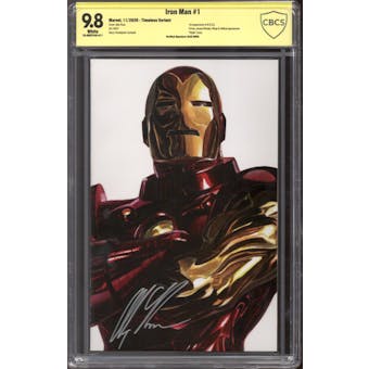 Iron Man #1 CBCS 9.8 (W) SS: Ross *23-OBCFC45-011*