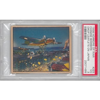 1938 Gum Inc. Horrors of War #223 "Chinese Bombers Drop Leaflets on Japan" PSA 3 (VG)