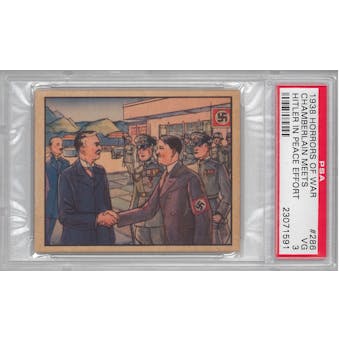1938 Gum Inc. Horrors of War #286 "Chamberlain Meets Hitler In Peace Effort" PSA 3 (VG)