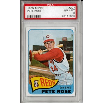 1965 Topps Baseball #207 Pete Rose PSA 8 (NM-MT) *1056