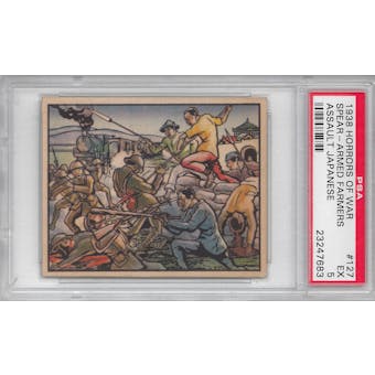 1938 Gum Inc. Horrors of War #127 "Spear-Armed Farmers Assault Japanese" PSA 5 (EX)