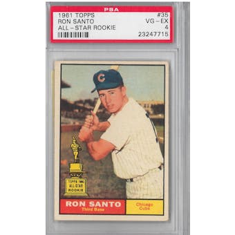 1961 Topps Baseball #35 Ron Santo Rookie PSA 4 (VG-EX) *7715