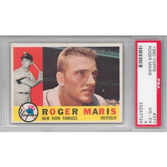 1960 Topps Baseball #377 Roger Maris PSA 4 (VG-EX) *7729