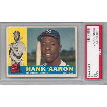 1960 Topps Baseball #300 Hank Aaron PSA 1 (PR) *7774
