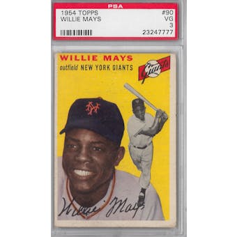 1954 Topps Baseball #90 Willie Mays PSA 3 (VG) *7777