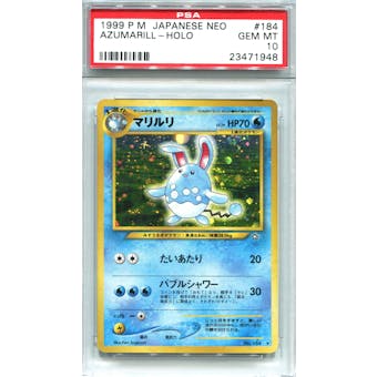 Pokemon Neo Single Azumarill Japanese - PSA 10 *23471948*