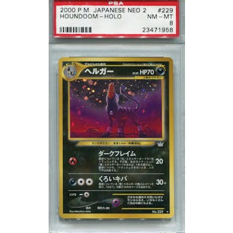 Pokemon Neo 2 Single Houndoom Japanese - PSA 8 *23471958*