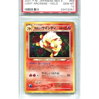Pokemon Neo 4 Single Light Arcanine Japanese - PSA 10 *23472057*