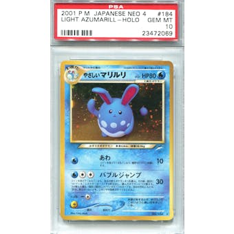 Pokemon Neo 4 Single Light Azumarill Japanese - PSA 10 *23472069*