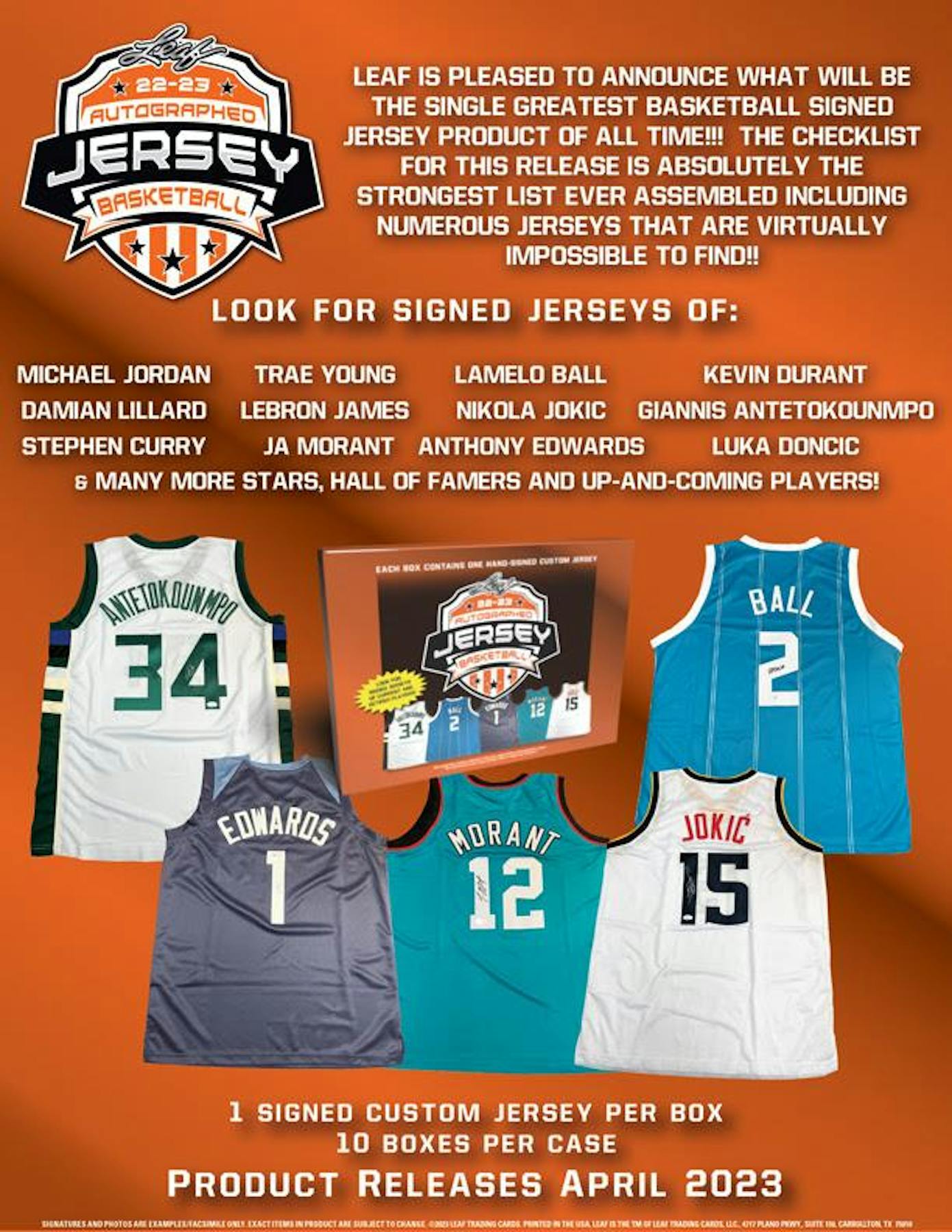 2022 Leaf Autographed Football Jersey Set Info, Boxes, Checklist, Date