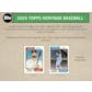 2023 Topps Heritage Baseball Hanger 64-Box Case