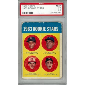 1963 Topps Baseball #537 Pete Rose PSA 1.5 (FR) Rookie *2091