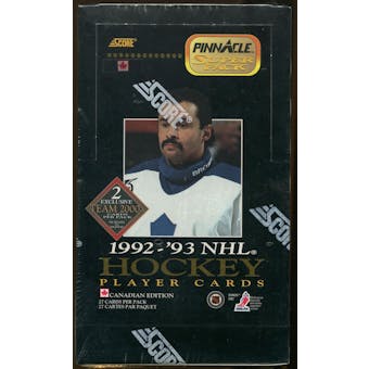 1992/93 Pinnacle Hockey Hobby Super Pack Box (Reed Buy)