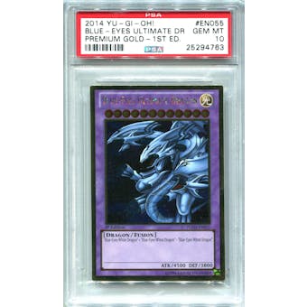 Yu-Gi-Oh Premium Gold 1st Edition Single Blue-Eyes Ultimate Dragon - PSA 10  *25294763* - Only 2 Exist!!