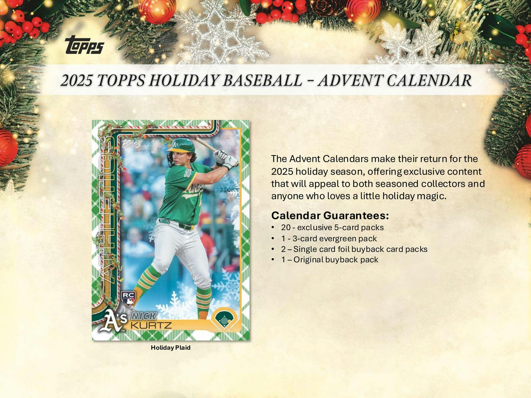 2025 Topps Holiday Baseball Advent Calendar Box 2025 Topps Holiday Baseball Advent Calendar Box