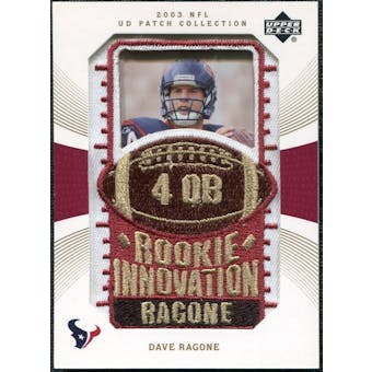 2003 Upper Deck UD Patch Collection Gold Patches #123 Dave Ragone RC /25