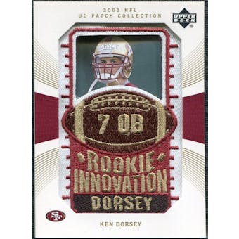 2003 Upper Deck UD Patch Collection Gold Patches #127 Ken Dorsey RC /25