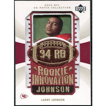 2003 Upper Deck UD Patch Collection Gold Patches #138 Larry Johnson RC /25
