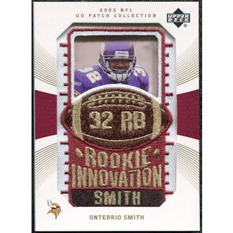 2003 Upper Deck UD Patch Collection Gold Patches #141 Onterrio Smith RC /25