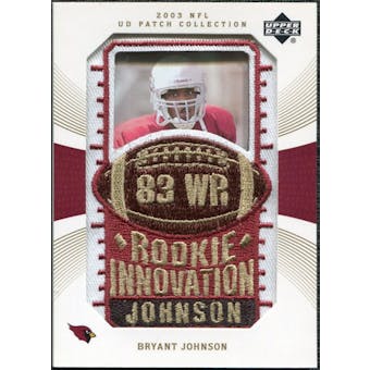 2003 Upper Deck UD Patch Collection Gold Patches #143 Bryant Johnson RC /25