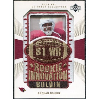 2003 Upper Deck UD Patch Collection Gold Patches #147 Anquan Boldin RC /25