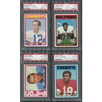 1972 Topps Football Partial Set (Partial High Series) (EX-MT) With 4 Graded Cards