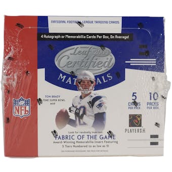 2005 Leaf Certified Materials Football Hobby Box