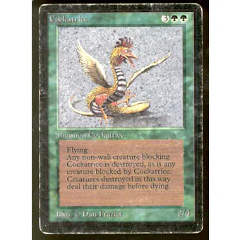 Magic the Gathering Beta Cockatrice HEAVILY PLAYED HP