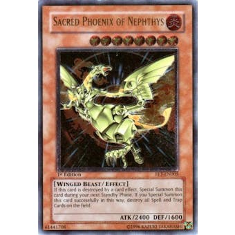 Yu-Gi-Oh Flaming Eternity 1st Edition Single Sacred Phoenix Of Nephthys Ultimate Rare Near Mint (NM)