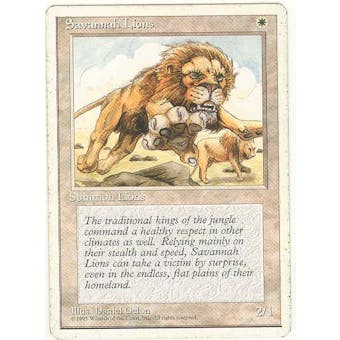 Magic the Gathering 4th Edition Single Savannah Lions - MODERATE PLAY (MP)