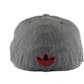 Miami Heat Adidas NBA Grey Fitted Flat Visor Flex Hat (Adult S/M)