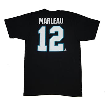 San Jose Sharks #12 Patrick Marleau Reebok Black Name & Number Tee Shirt (Adult XXL)