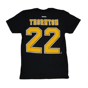 Boston Bruins #22 Shawn Thornton Reebok Black Name & Number Tee Shirt