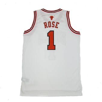 Chicago Bulls Derrick Rose Adidas White Swingman #1 Jersey (Adult L)