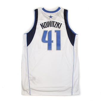 Dallas Mavericks Dirk Nowitzki Adidas White Swingman #41 Jersey (Adult XXL)