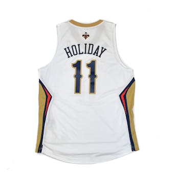 New Orleans Pelicans Jrue Holiday Adidas White Swingman #11 Jersey (Adult M)