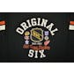 NHL Original 6 Logo Old Time Hockey Cobron Black & Ochre Long Sleeve Tee Shirt (Adult XL)