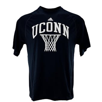 UConn (Connecticut) Huskies Adidas Navy Climalite Performance Tee Shirt (Adult L)