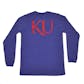 Kansas Jayhawks Colosseum Blue Warrior Long Sleeve Tee Shirt (Adult XXL)