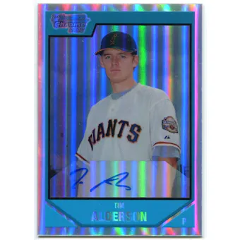 2007 Bowman Chrome Draft Refractors #BDPP113 Tim Alderson Rookie Autograph /500