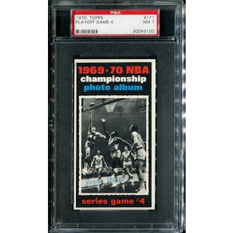 1970/71 Topps Basketball #171 Playoff Game 4 - Jerry West PSA 7 (NM) *3100